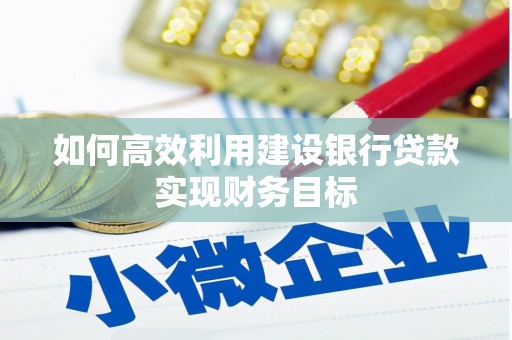 呼玛如何高效利用建设银行贷款实现财务目标