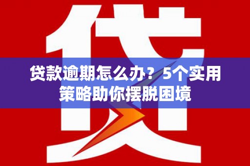 呼玛贷款逾期怎么办？5个实用策略助你摆脱困境