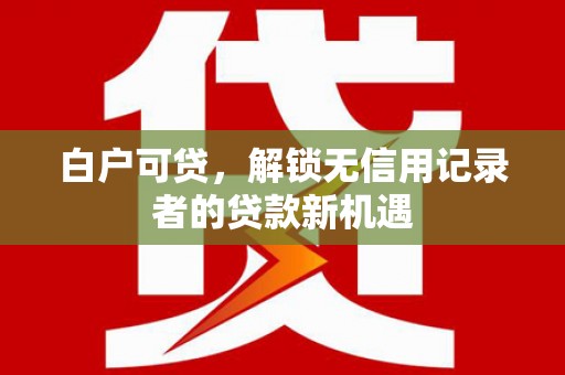 呼玛白户可贷，解锁无信用记录者的贷款新机遇