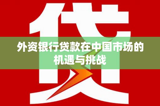 呼玛外资银行贷款在中国市场的机遇与挑战