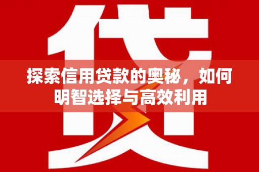 呼玛探索信用贷款的奥秘，如何明智选择与高效利用
